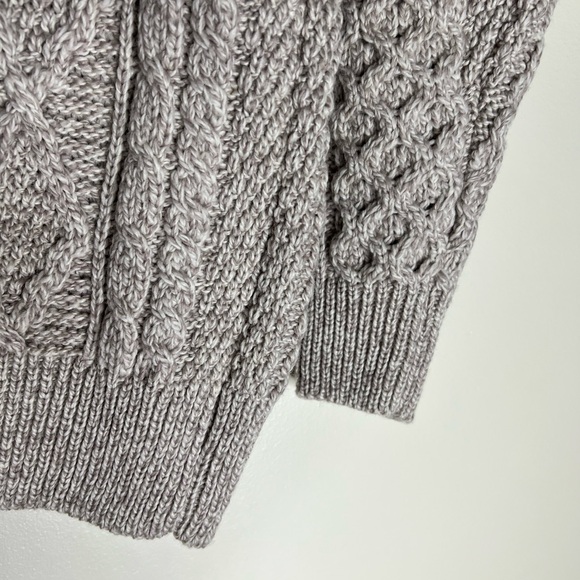 Aran Fisherman Women's Sweater, Oat, Size XS, Irish Merino Wool Cable Knit NWT - Picture 5 of 13